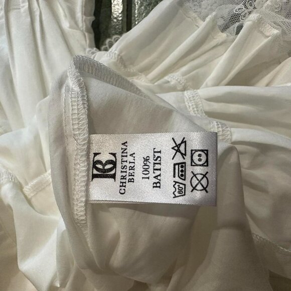 Christina Berla White Lace 100% BATIST Tunic Babydoll Dress - Picture 3 of 3